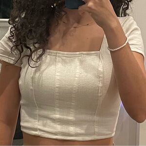 Hollister White Crop Top, XS